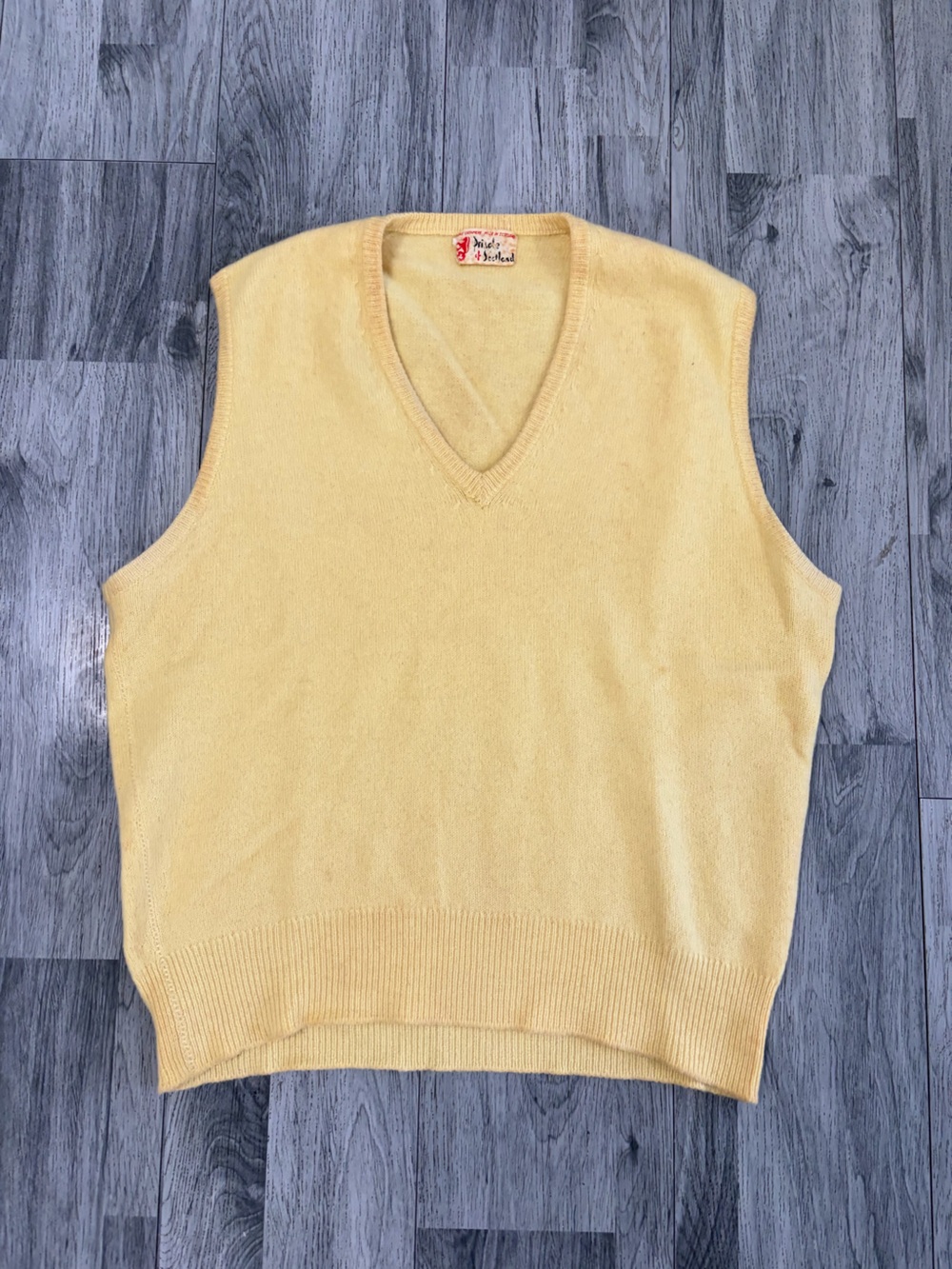 Pringle of Scotland Vintage Yellow V-Neck Wool Sweater Vest